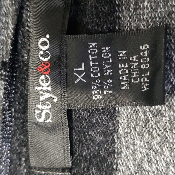 Style&Co Womens Gray and Black Striped Pullover Hoodie Sweater Size XL - Picture 7 of 10